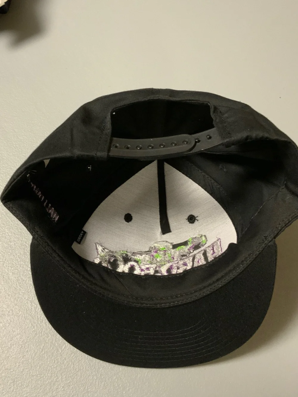 Hard Rock Cafe Black Hat with Green & Purple Halloween Skull